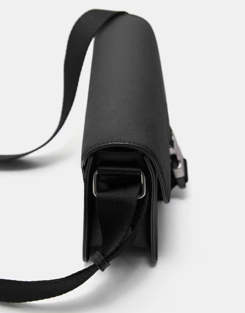 Pull&Bear Pull&Bear Crossbody bag with buckle in black 2