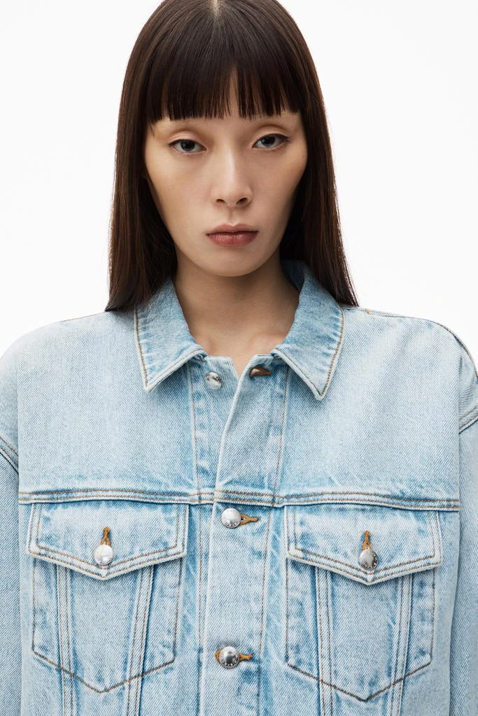 Alexander Wang Zipped Sleeve Trucker Jacket in Denim 4