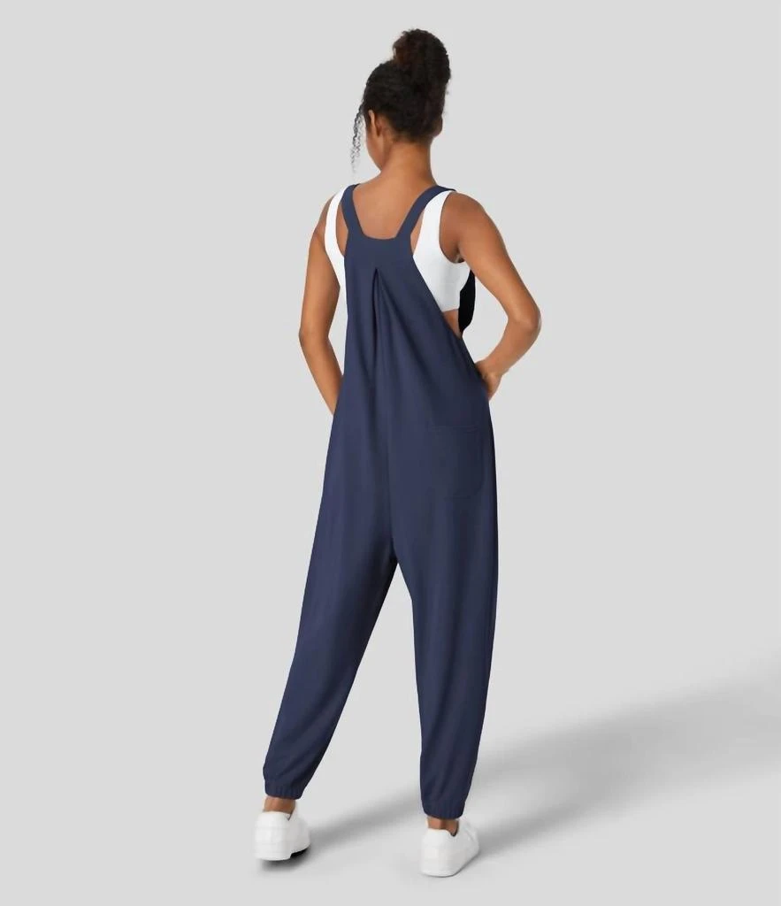 Halara Halara - Adjustable Strap Button Multiple Pockets Plicated Waffle Casual Jogger Overalls 3