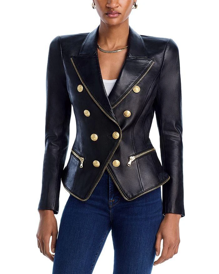 L'Agence Ottilie Leather Blazer 3