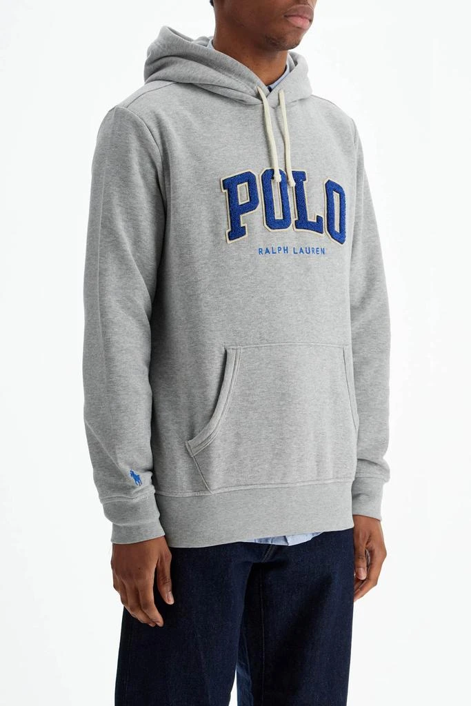 Ralph Lauren men's gray cotton zip hoodie with polo logo 2