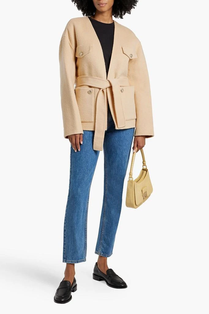 Maje Belted wool-blend felt jacket 2