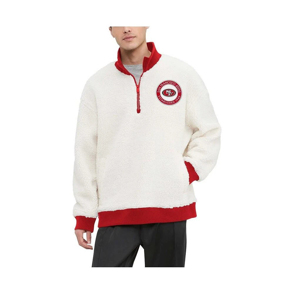 Tommy Hilfiger Men's Cream San Francisco 49ers Jordan Sherpa Quarter-Zip Sweatshirt 1