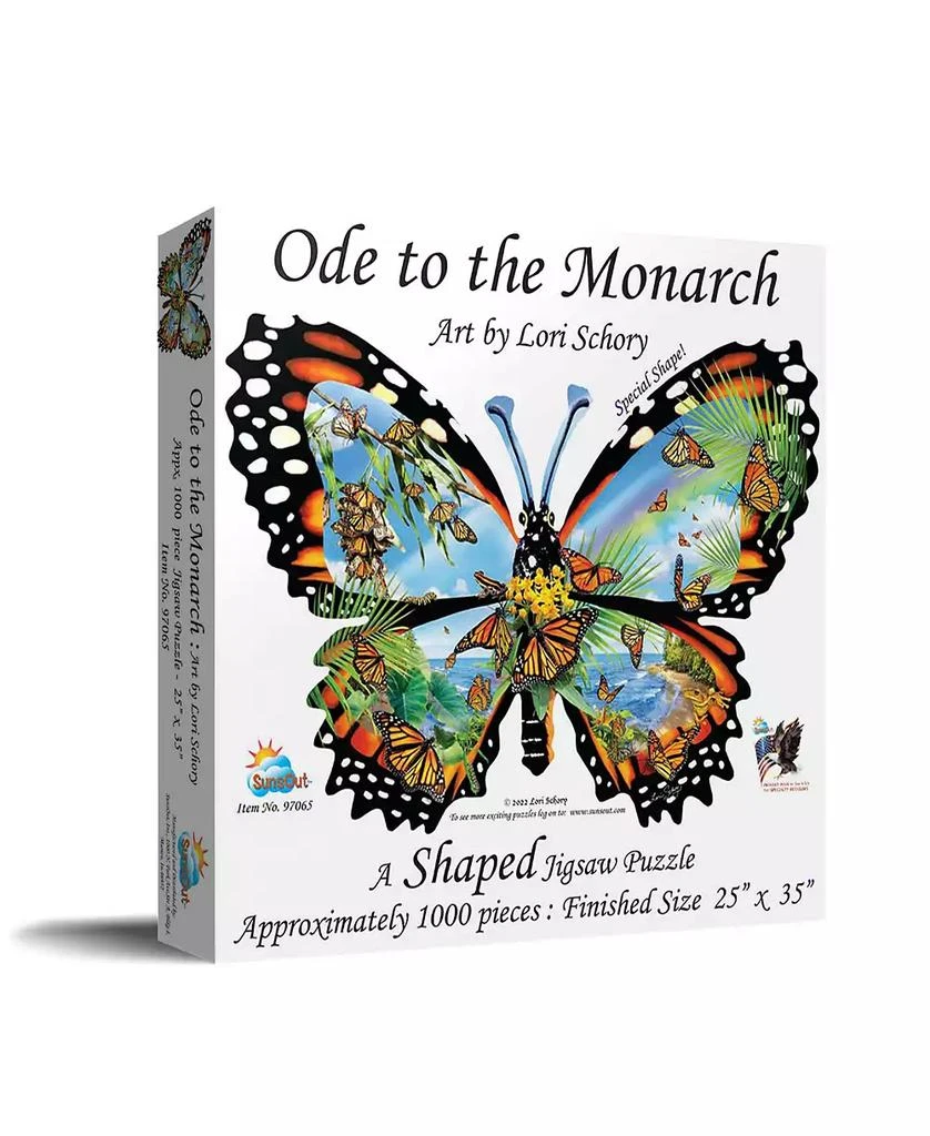 SunsOut Ode to the Monarch 1000 piece Jigsaw Puzzle for Adults Special Shape