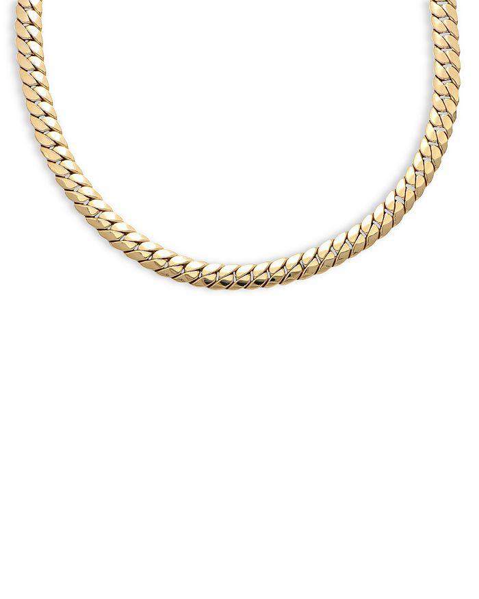 Alberto Amati 14K Yellow Gold Herringbone Curb Link Necklace, 18"