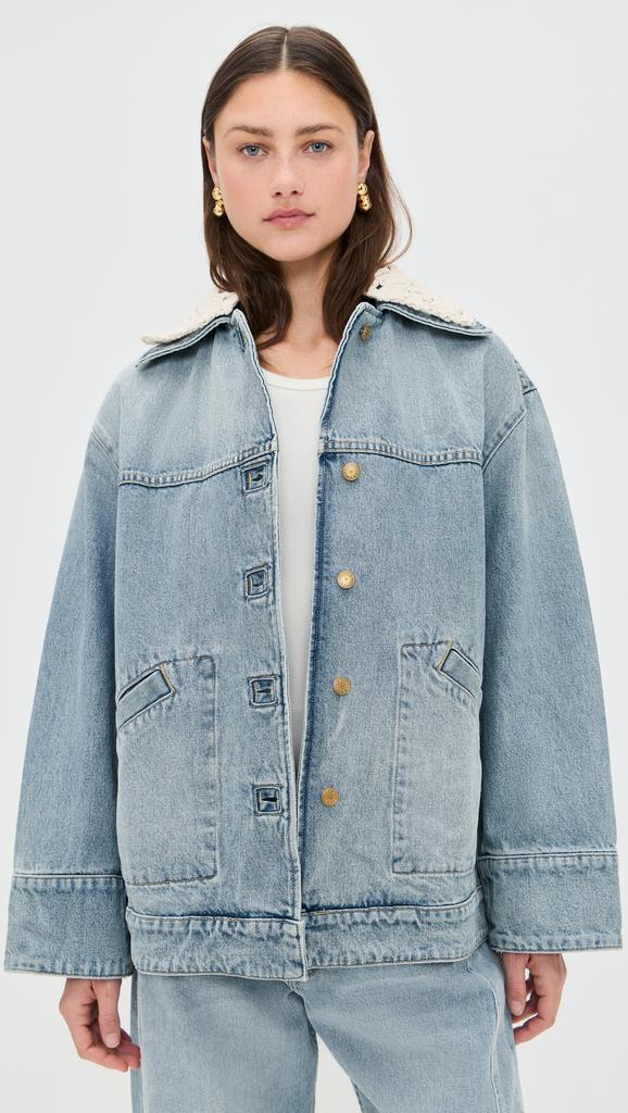 B Sides Stadium Jacket with Crochet Collar