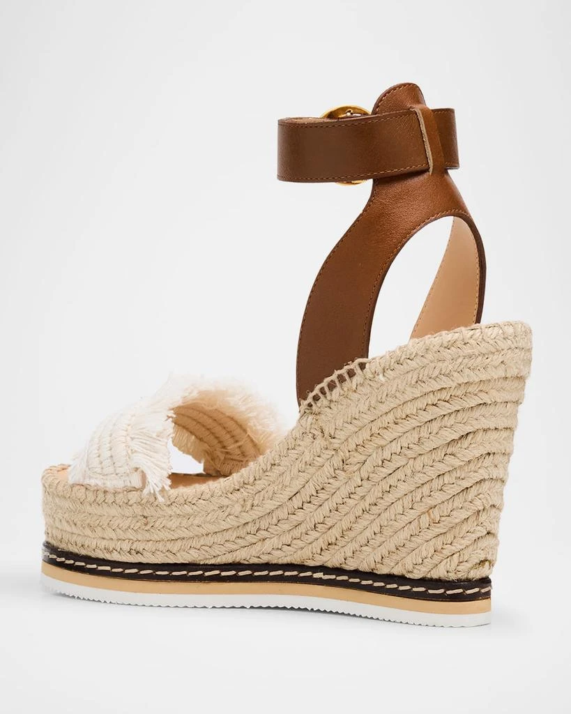 Odissi Lily Fringe Leather Wedge Espadrilles 2