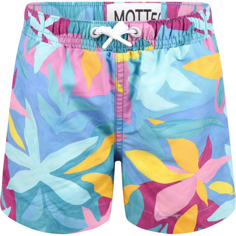 Mott50 Floral print swimming shorts in blue 1