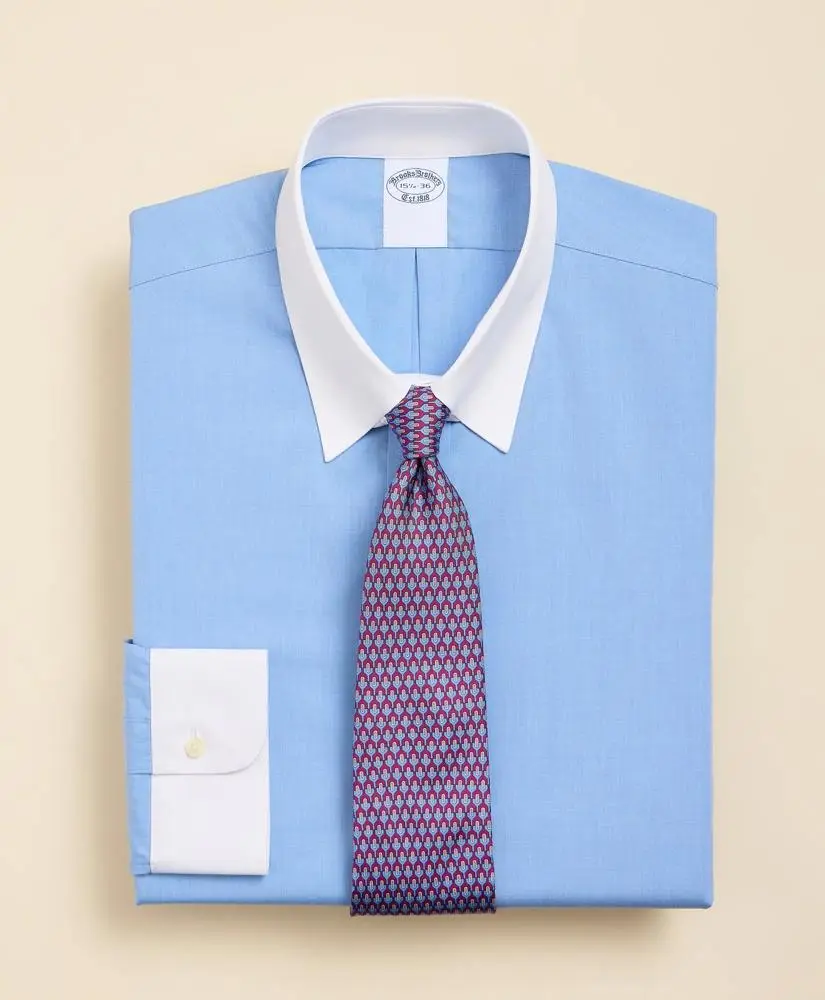 Brooks Brothers Men's Pure Supima Cotton Regular-Finish Tab Collar, Dress Shirt | Blue | Size 17 36 Brooks Brothers Men's Pure Supima Cotton Regular-Finish Tab Collar, Dress Shirt | Blue | Size 17 36