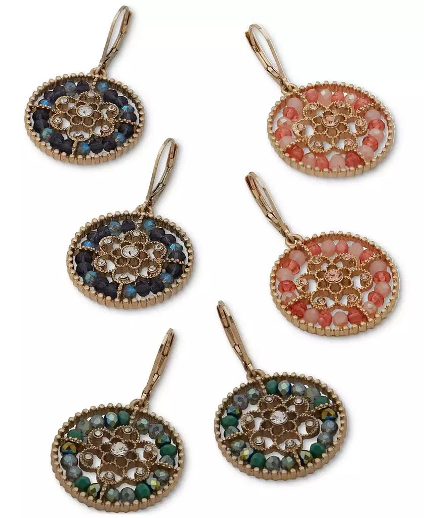 Lonna & Lilly Gold-Tone Crystal & Bead Openwork Drop Earrings 5