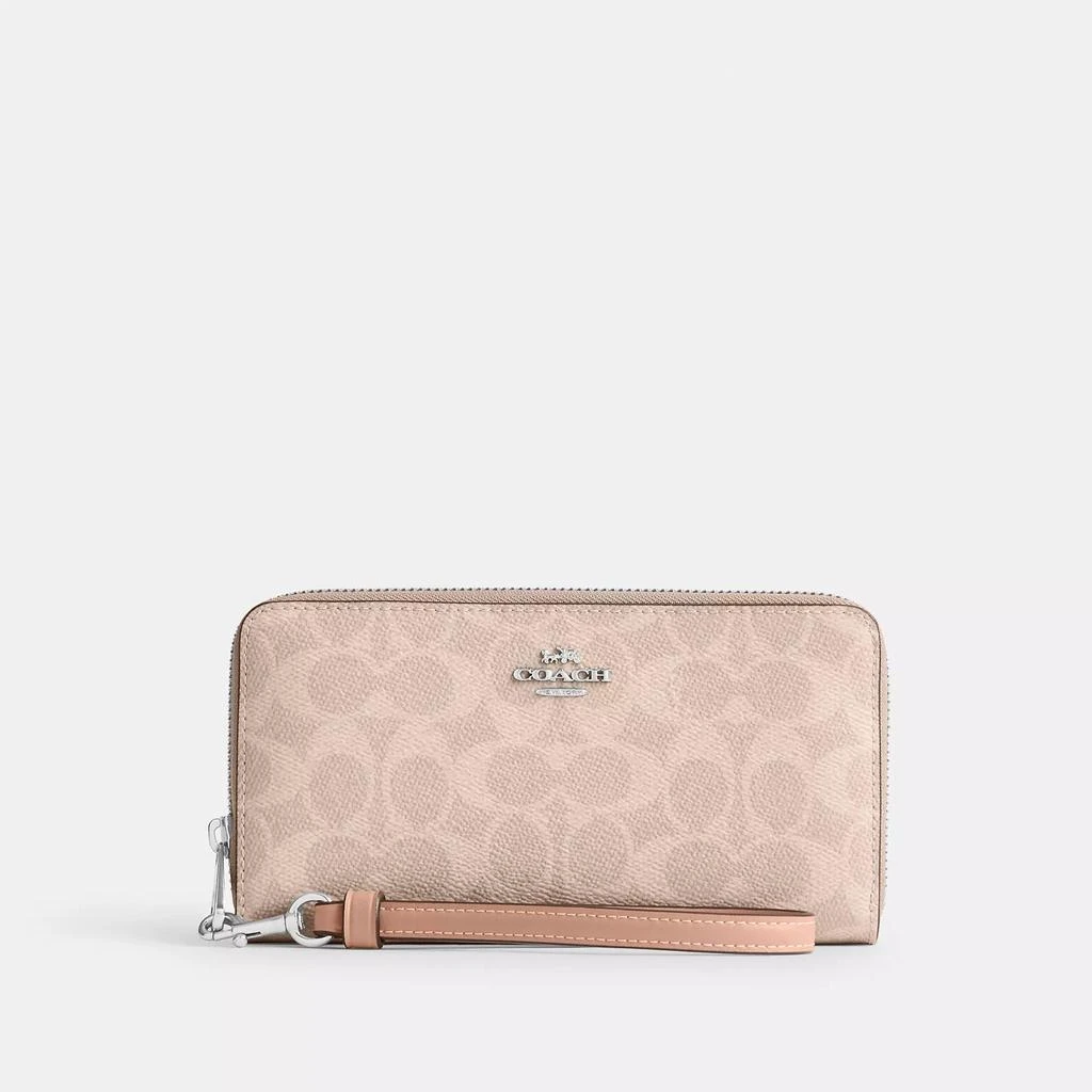 Coach Long Zip Around Wallet In Signature Canvas 1