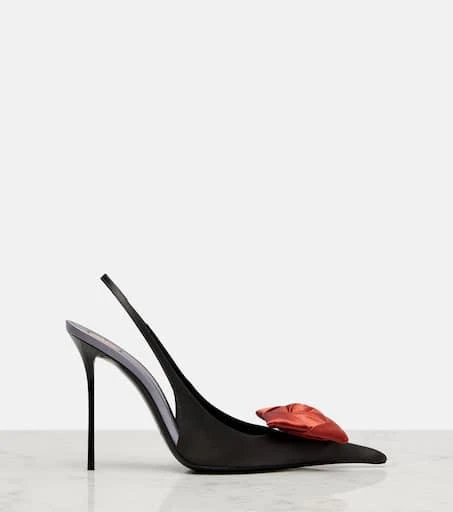 Yves Saint Laurent Amalia 110 crêpe satin slingback pumps 4