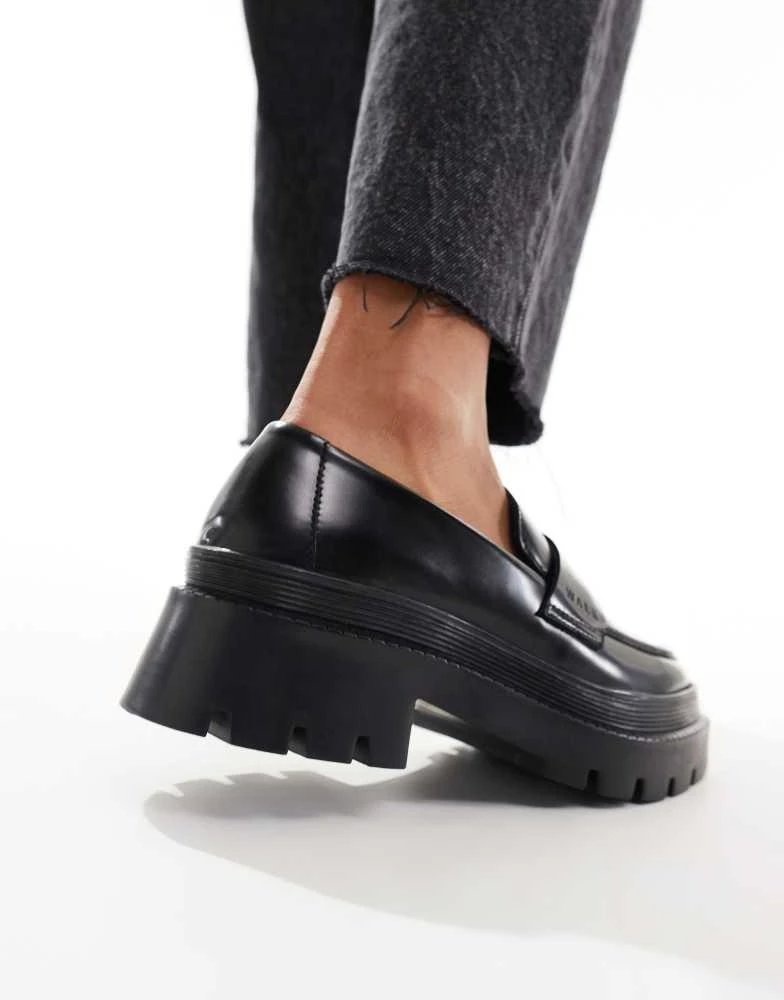 WALK LONDON Walk London Kate saddle loafer in black smooth leather 2