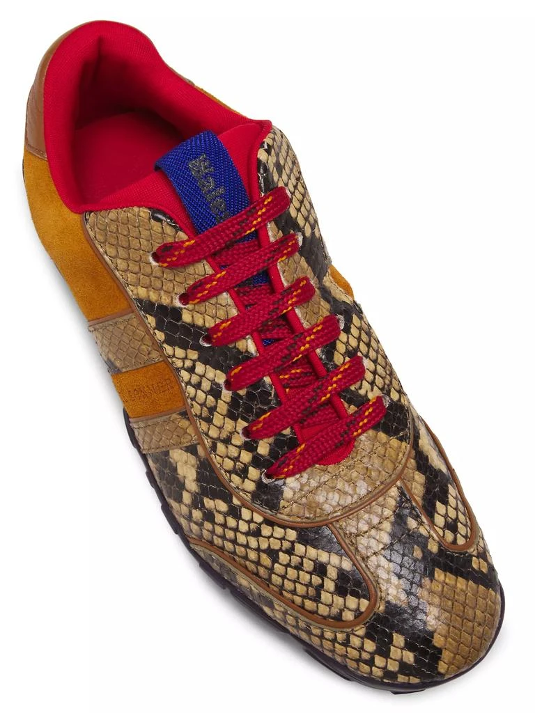 WALES BONNER Dream Study Snake-Printed Leather & Suede Low-Top Sneakers 4