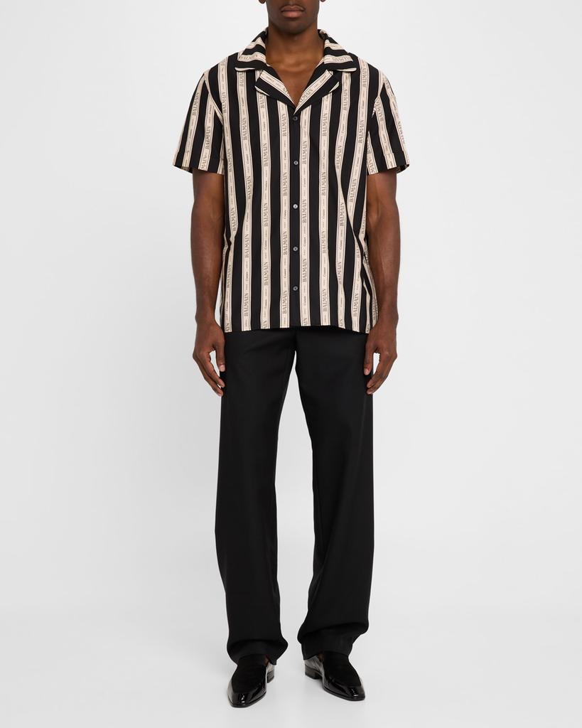 Balmain Men's Ribbon Jacquard Button-Down Shirt