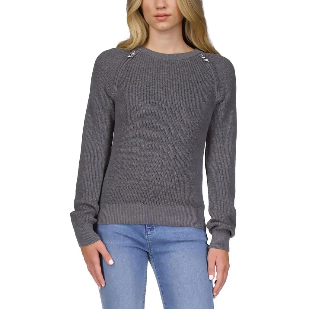 Michael Kors Petites Womens Crewneck Cropped Pullover Sweater 2