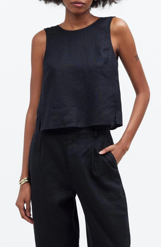 Madewell Tie Back Scoopneck Linen Tank 1