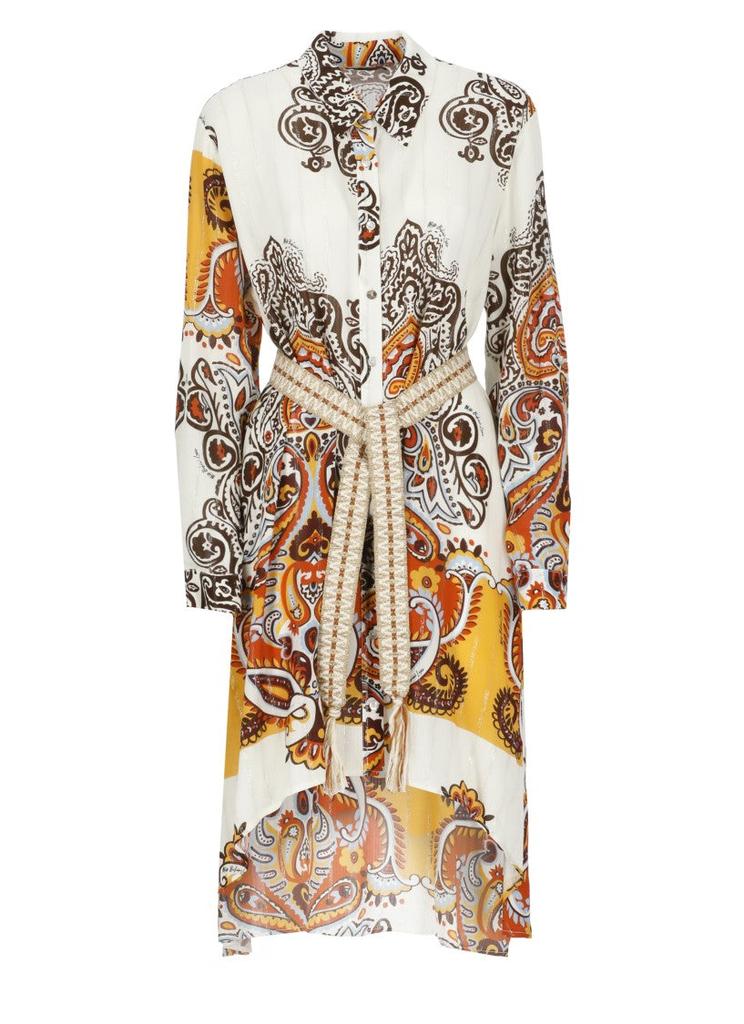MISS BIKINI Ivory Long Sleeve Viscose Dress