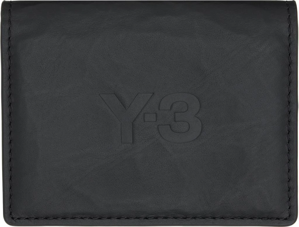 Y-3 Black Logo Leather Card Holder