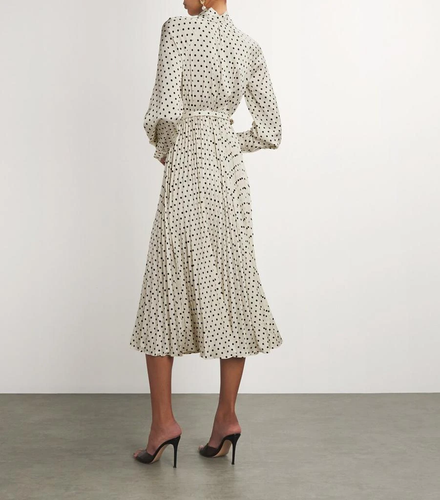 Self Portrait Satin Polka-Dot Midi Dress 3