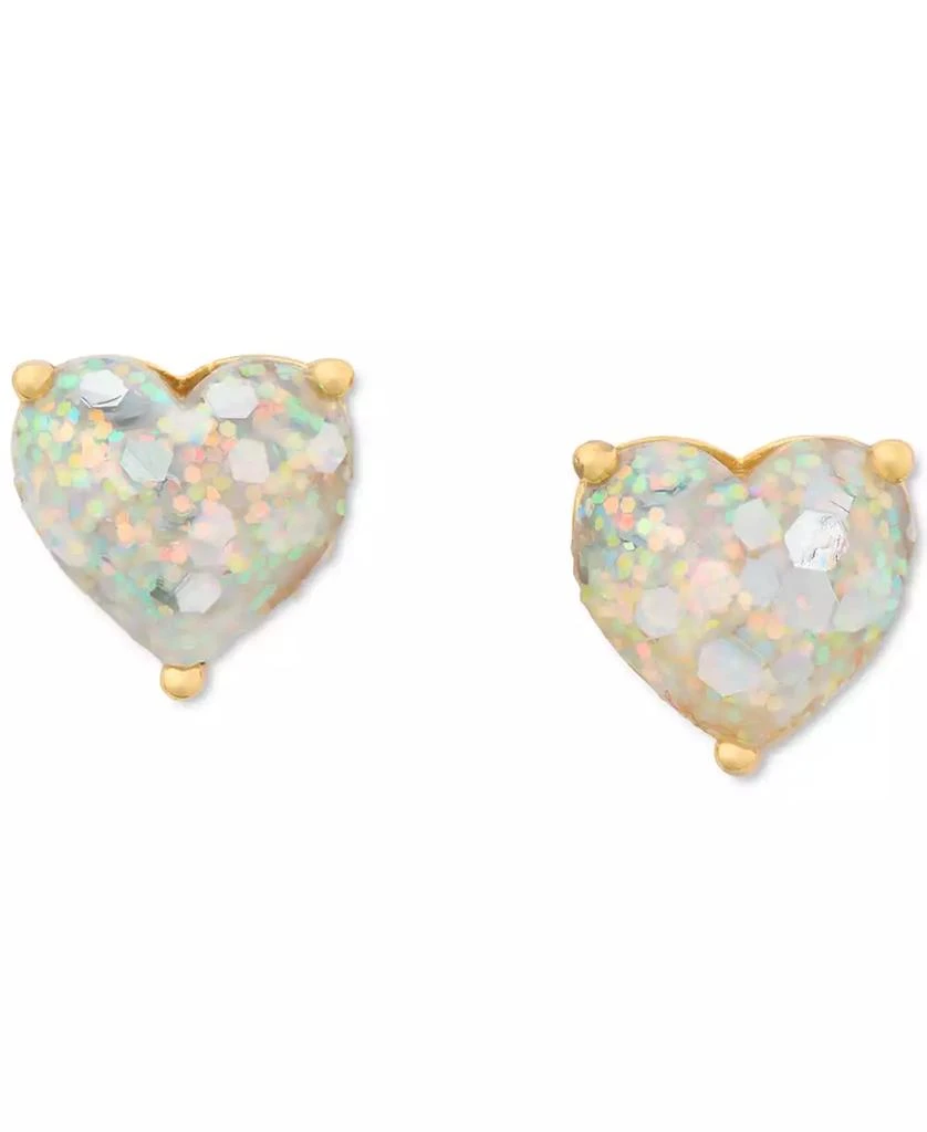 Kate Spade Gold-Tone Stone Heart Stud Earrings 1