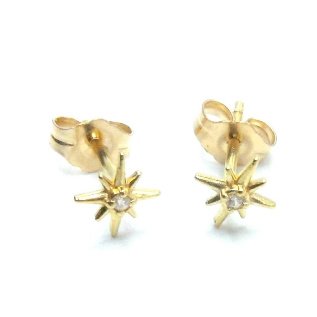 Jessica Elliot Women
s Tiny North Star Studs With Cz In Vermeil