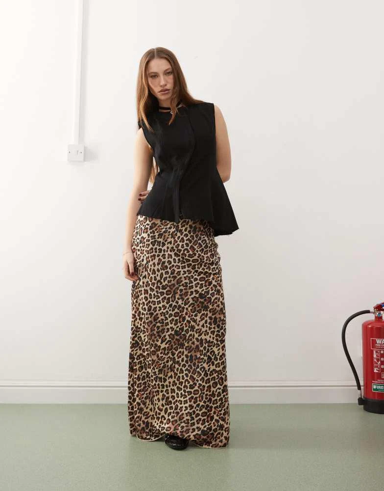 Weekday Weekday Ibis asymmetric peplum top with concealed buttons in black 2