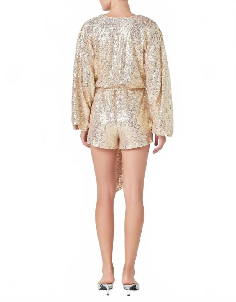 English Factory Sequins Romper In Gold 4