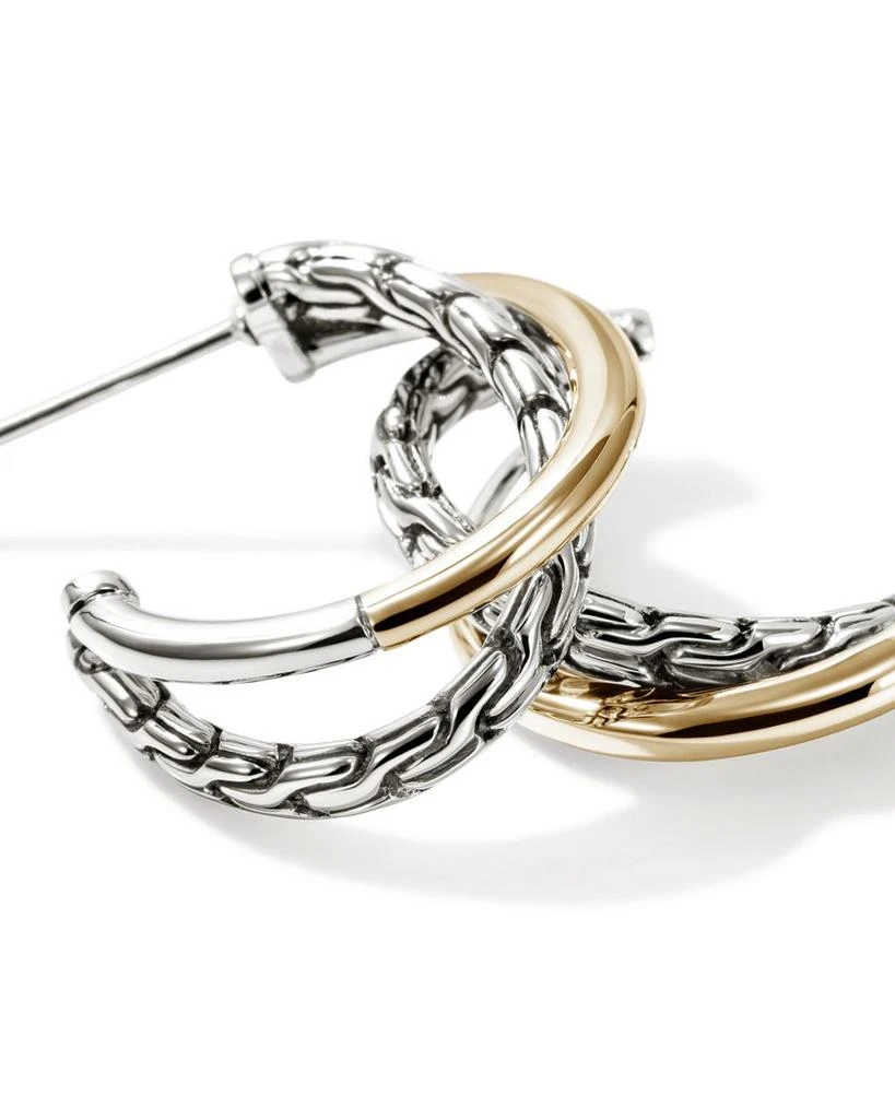 John Hardy 14K Yellow Gold 
Sterling Silver JH Essentials Crossover Earrings 5