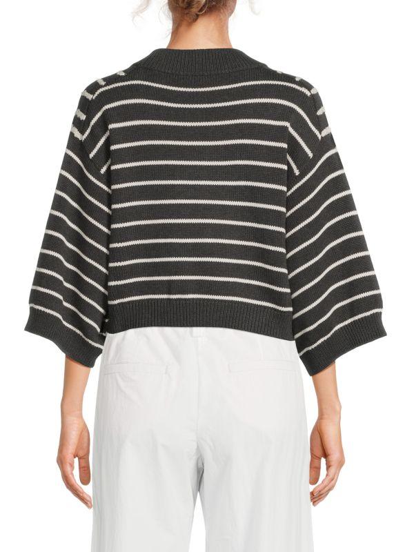 Brunello Cucinelli ​Striped Cotton Cropped Sweater