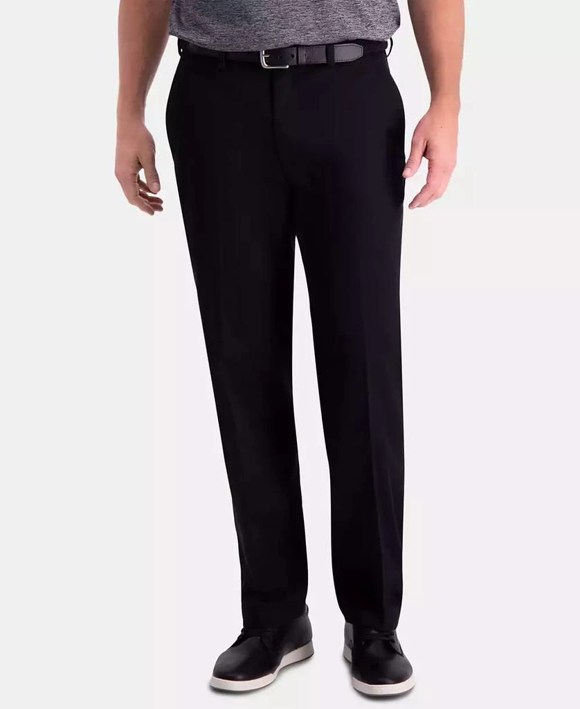 Haggar Men's Premium Comfort Khaki Classic-Fit 2-Way Stretch Wrinkle Resistant Flat Front Stretch Casual Pants 7