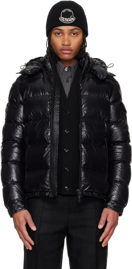 Moncler Black Maya Hooded Short Down Jacket