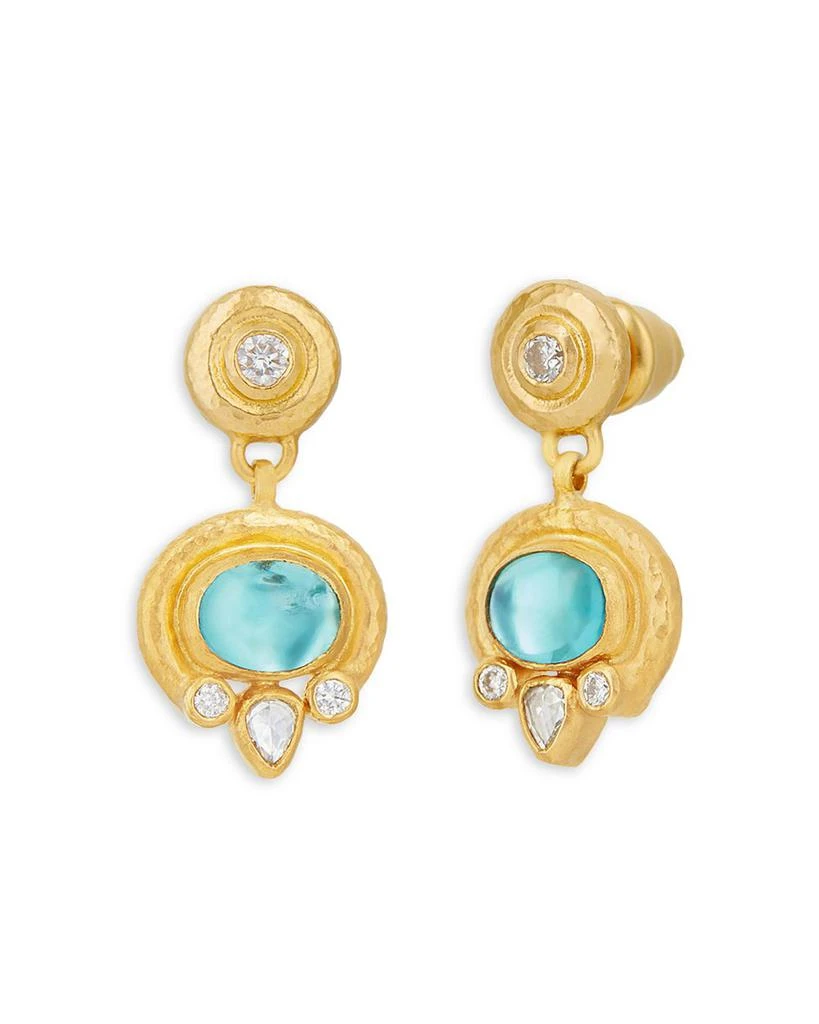 Gurhan 24K Yellow Gold Apatite and Diamond Drop Earrings 1