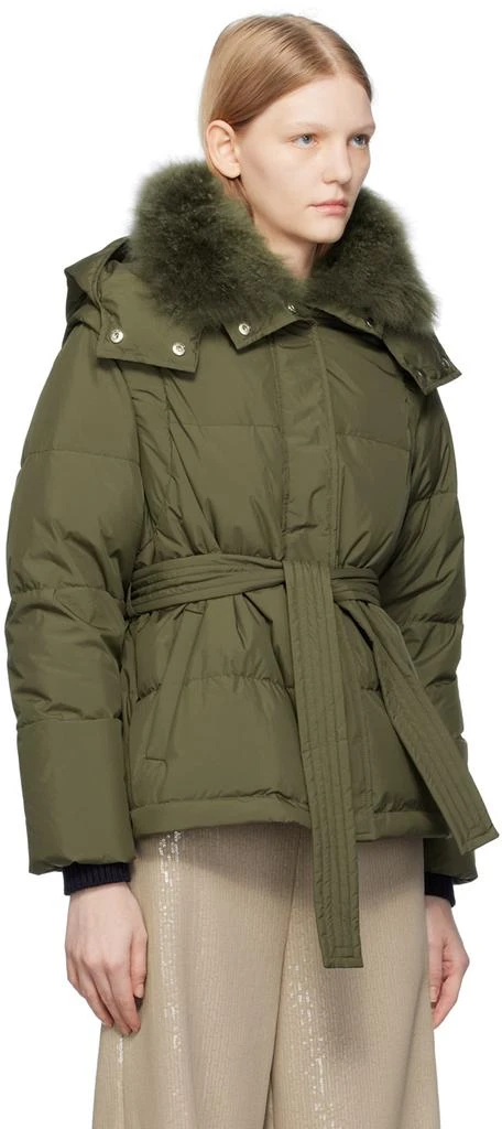 Yves Salomon Green Belted Down Jacket 2