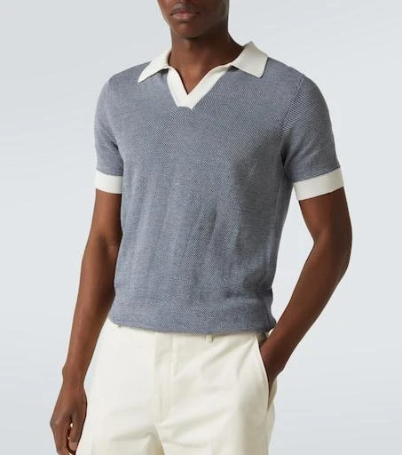 Thom Sweeney Cotton and linen polo shirt 5