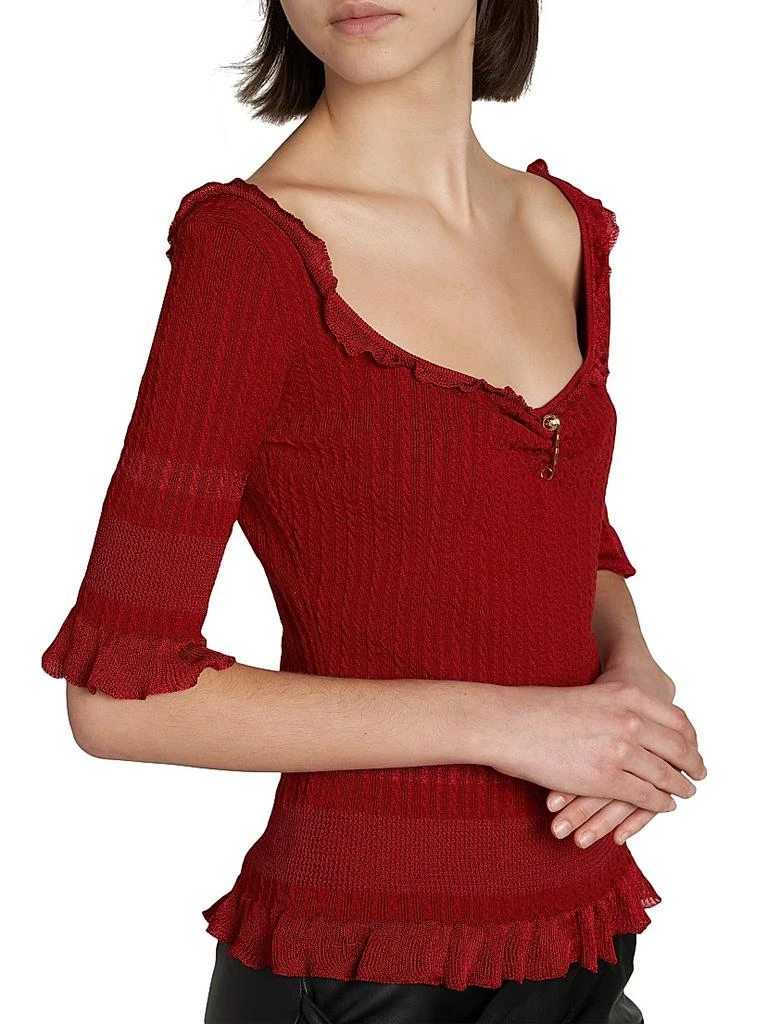 Versace Micro Cable-Knit Wool-Blend Sweater 6