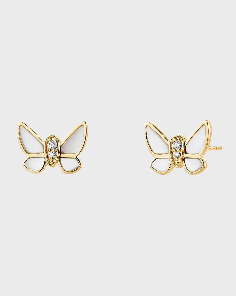Syna Mother-Of-Pearl Diamond Butterfly Stud Earrings 1