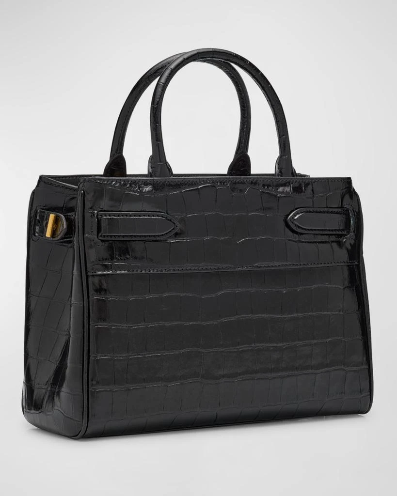 Tom Ford Small Top-Handle Bag in Shiny Croc-Print Leather 6
