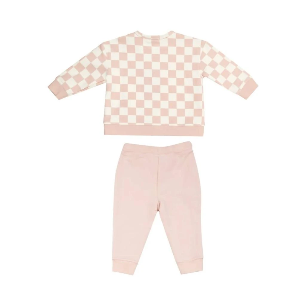Angel Dear Angel Dear - Girl
s Checkerboard Sweatshirt 
Jogger Set 2