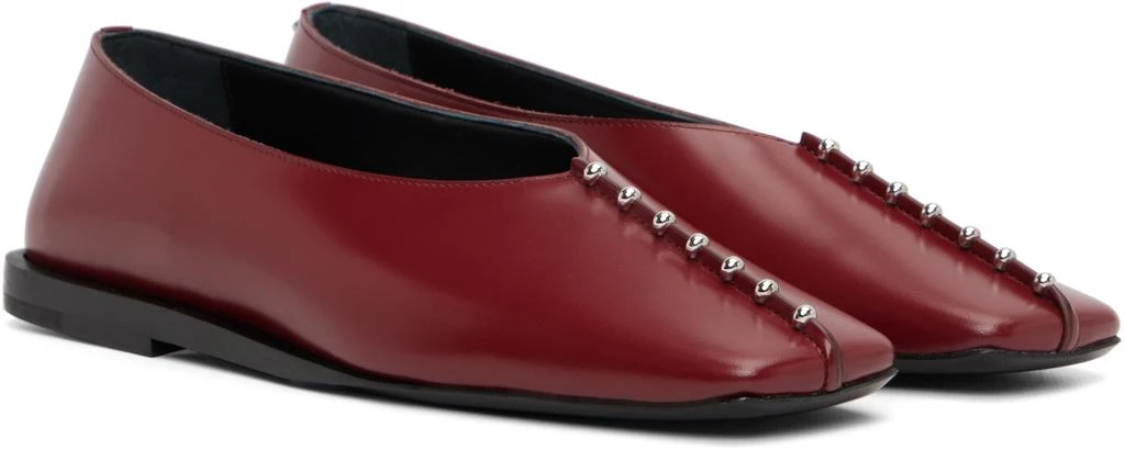 Jil Sander Red Leather Ballerina Flats 4