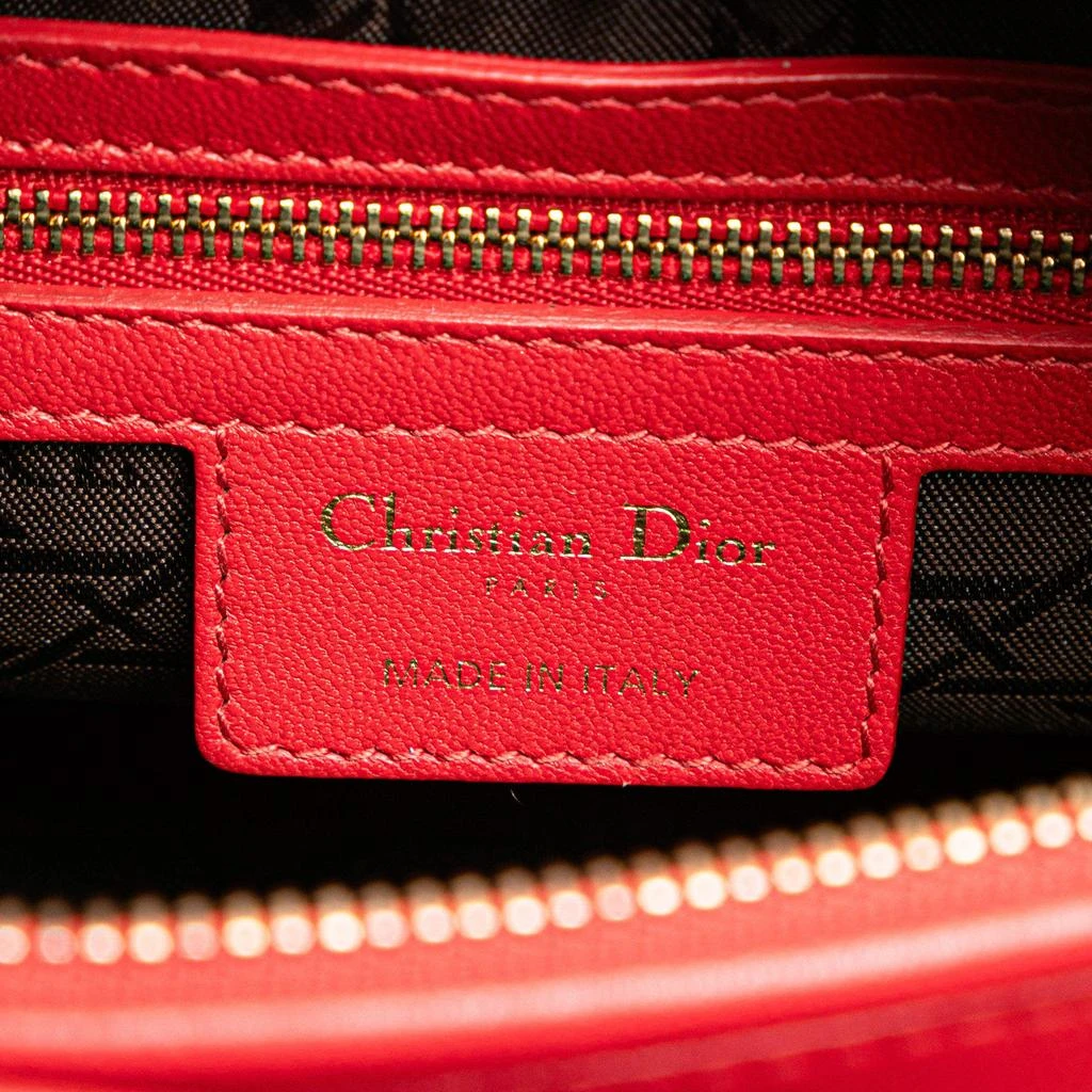 Dior Dior Red Medium Lambskin Cannage Lady Dior 7