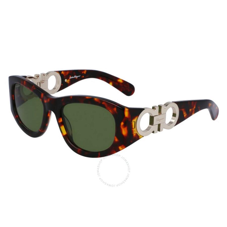 Salvatore Ferragamo Salvatore Ferragamo Green Oval Ladies Sunglasses SF1082SN 219 53