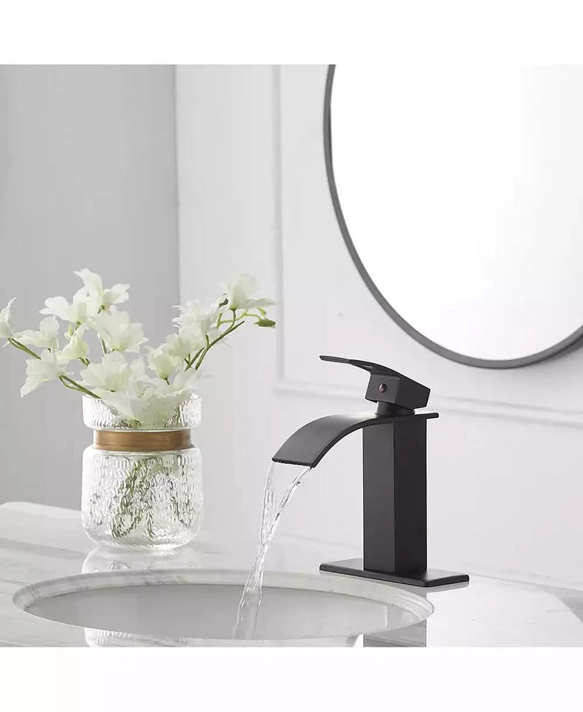 Greenspring Waterfall Single Hole Single-Handle Low-Arc Bathroom Faucet 7