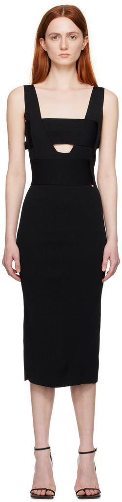 BOYAROVSKAYA Black Layered Midi Dress