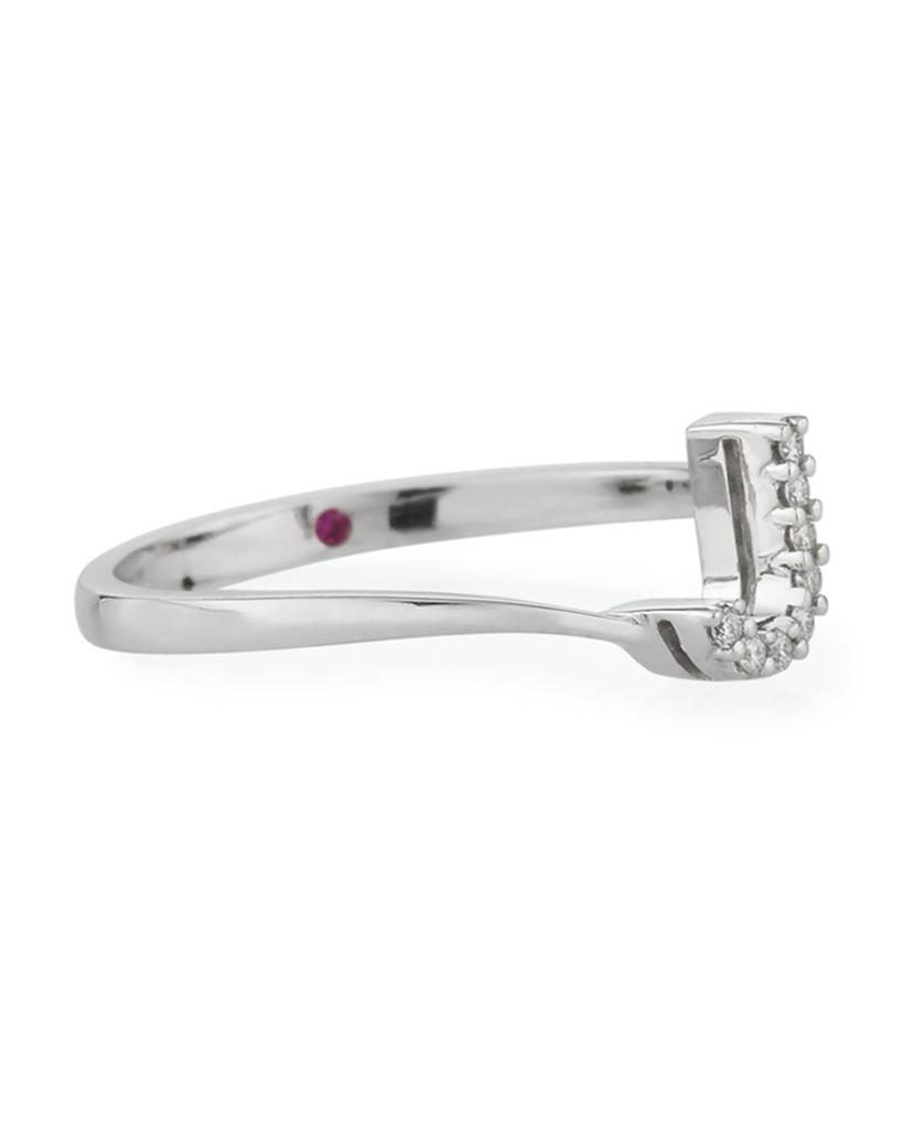 Roberto Coin Diamond Letter Ring in 18K White Gold