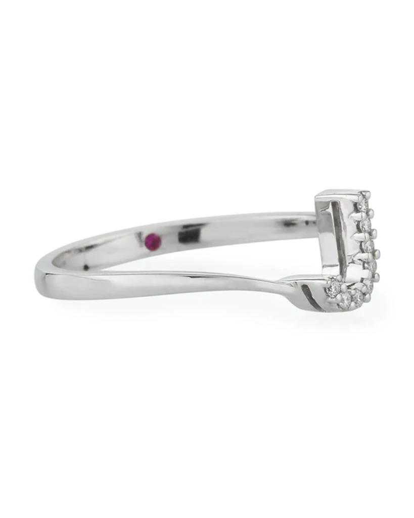 Roberto Coin Diamond Letter Ring in 18K White Gold 2