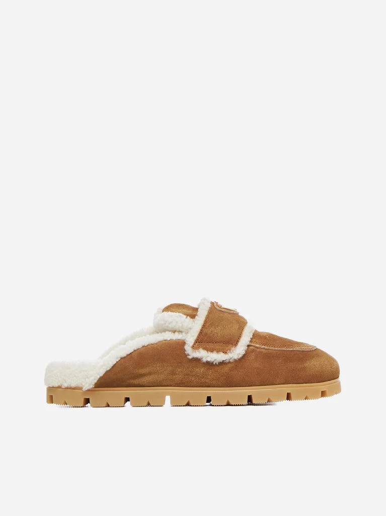 Prada Suede and shearling slippers 1