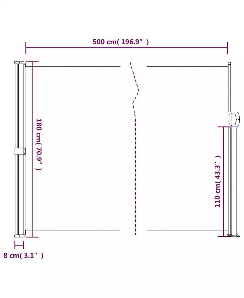 vidaXL Retractable Side Awning Anthracite 3