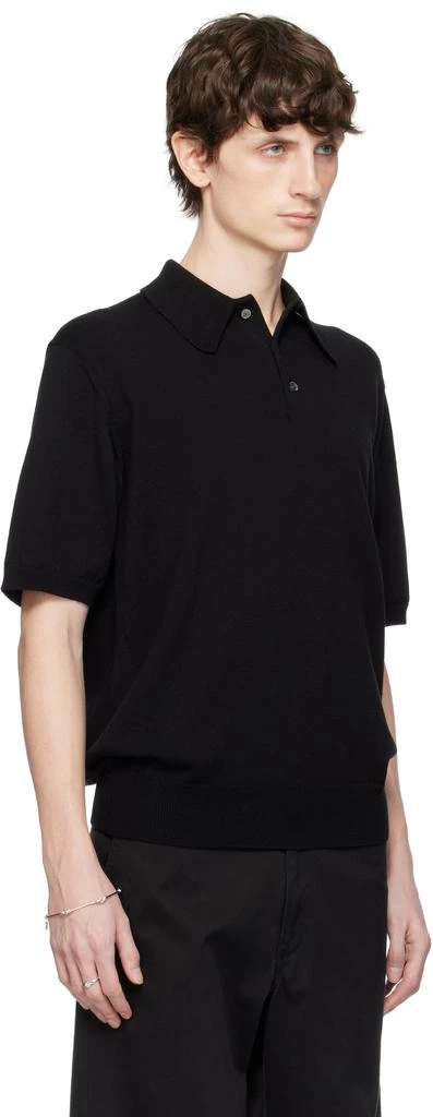 TAKAHIROMIYASHITA TheSoloist. Black Regular Fit Collar Short Sleeve Polo 2