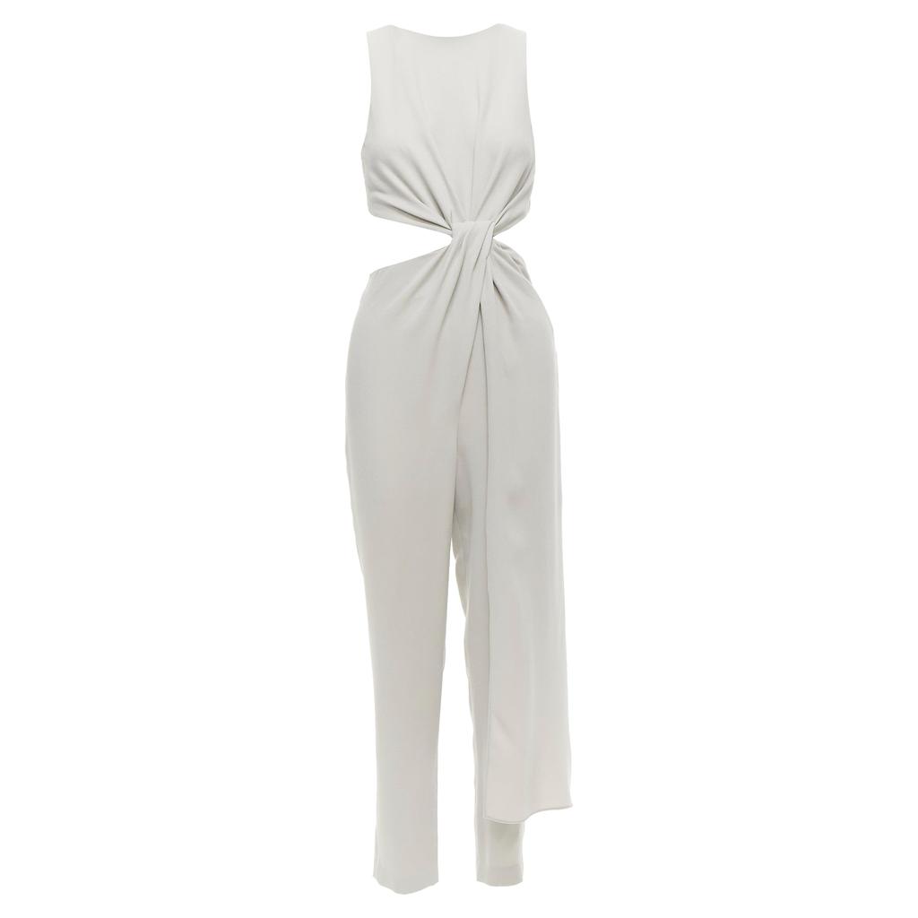 Halston Heritage Halston Heritage cut out drape waist asymmetric cropped jumpsuit